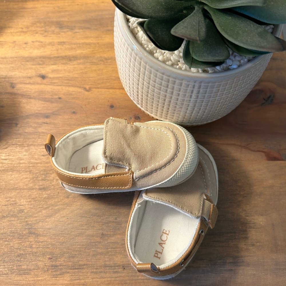 Baby boy chambray soft boat shoes — 6-12 months